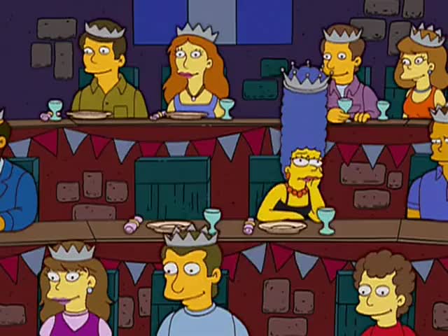 Congratulations to Marge and Homer Simpson on their reconciliation dinner.