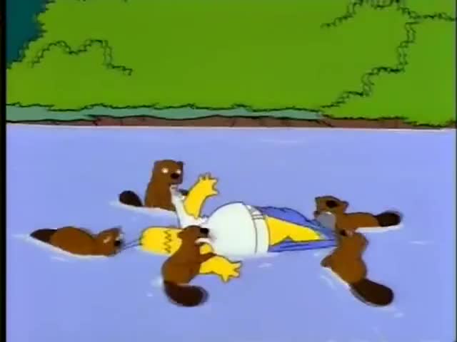 Oh, no. They're biting him and stealing his pants.