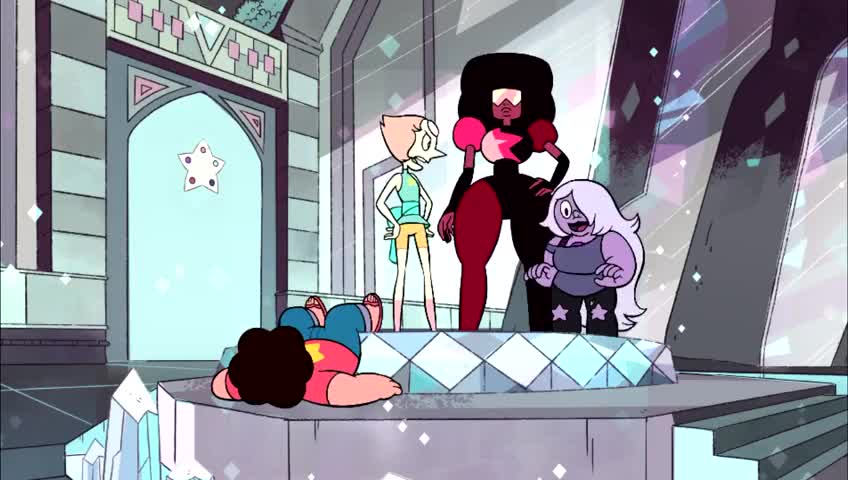 - Garnet: It was a little funny. - Pearl: Regardless, we need to warp back out.