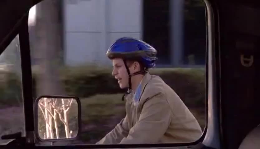 You don't have to drive so slow. I can ride my bike by myself.